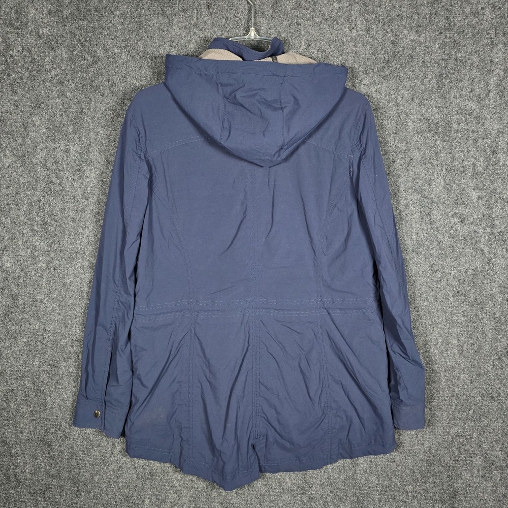 LL Bean Boundless Softshell Jacket Womens Large Blue Fleece Lined Hooded Cinch - Picture 5 of 5